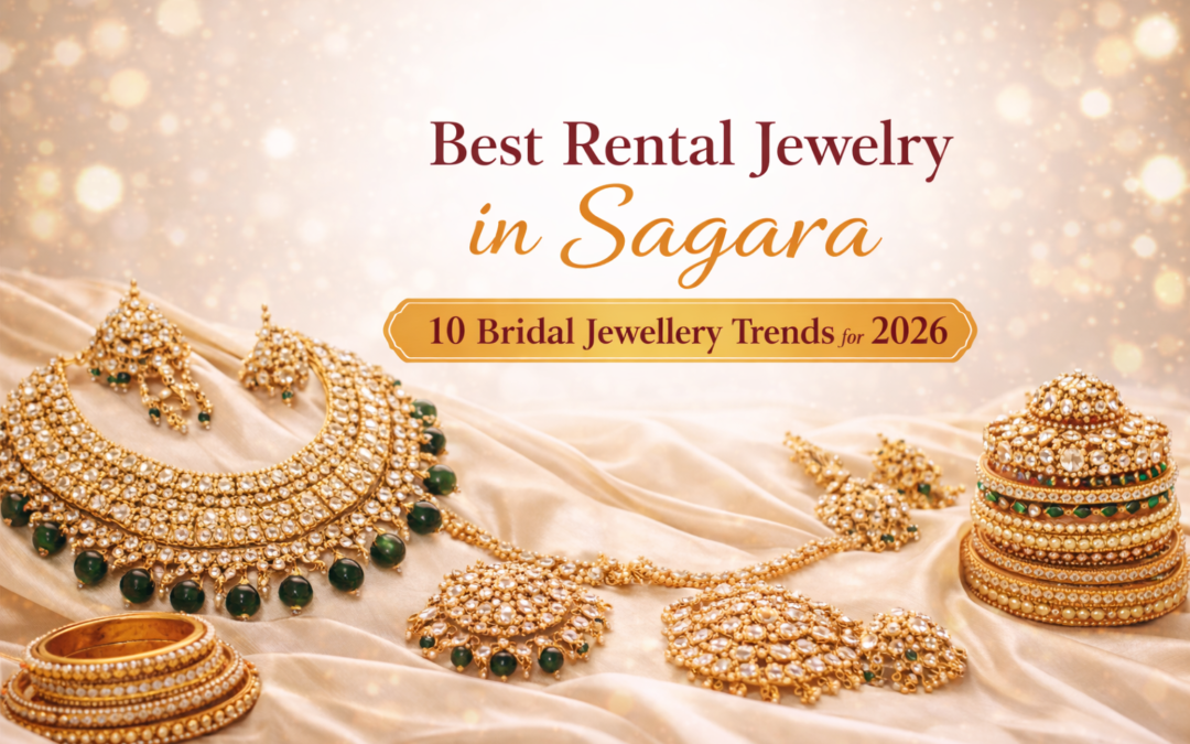 Best rental jewelry in Sagara featuring bridal necklace, earrings, and bangles in latest 2026 trends